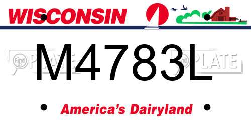 M4783L Wisconsin License Plate
