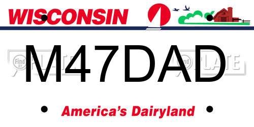 M47DAD Wisconsin License Plate