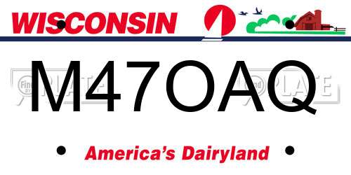 M47OAQ Wisconsin License Plate
