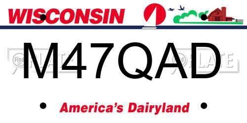 M47QAD Wisconsin License Plate