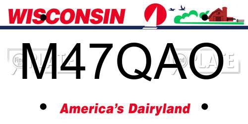 M47QAO Wisconsin License Plate