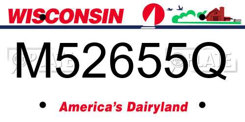 M52655Q Wisconsin License Plate