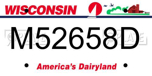 M52658D Wisconsin License Plate