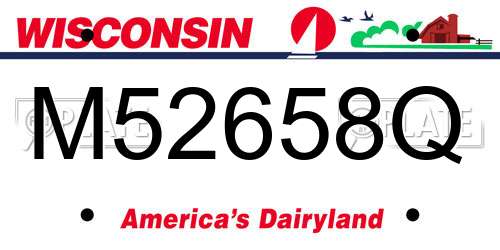 M52658Q Wisconsin License Plate