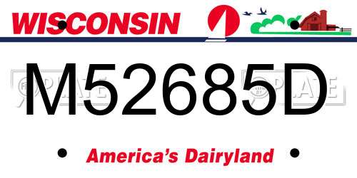 M52685D Wisconsin License Plate