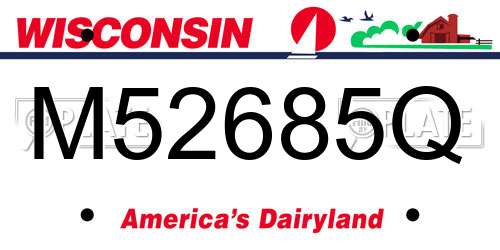 M52685Q Wisconsin License Plate