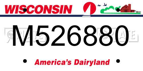 M526880 Wisconsin License Plate