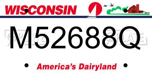 M52688Q Wisconsin License Plate