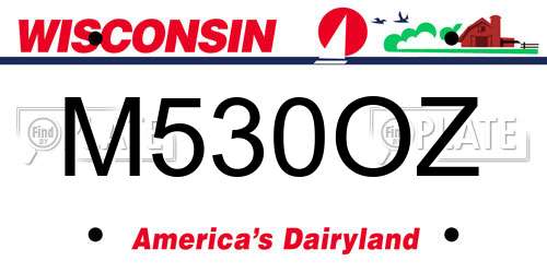 M530OZ Wisconsin License Plate