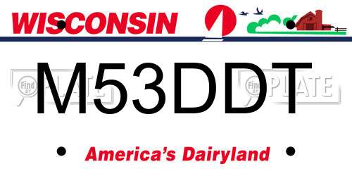 M53DDT Wisconsin License Plate