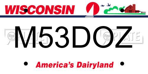 M53DOZ Wisconsin License Plate