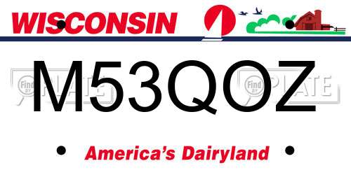 M53QOZ Wisconsin License Plate