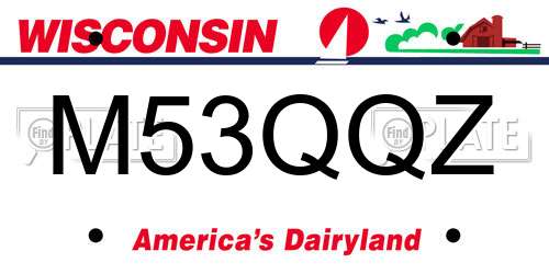 M53QQZ Wisconsin License Plate