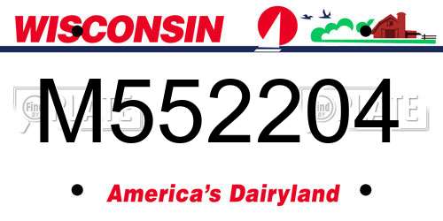M552204 Wisconsin License Plate