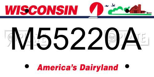 M55220A Wisconsin License Plate