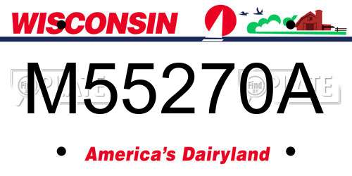M55270A Wisconsin License Plate