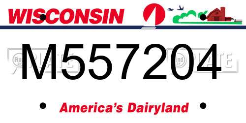 M557204 Wisconsin License Plate