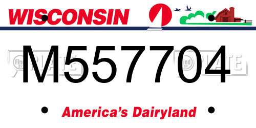M557704 Wisconsin License Plate