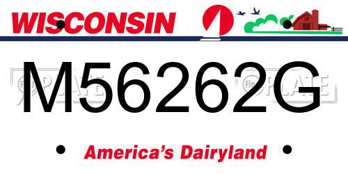M56262G Wisconsin License Plate