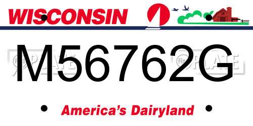 M56762G Wisconsin License Plate