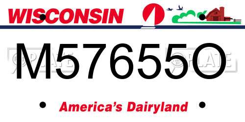 M57655O Wisconsin License Plate