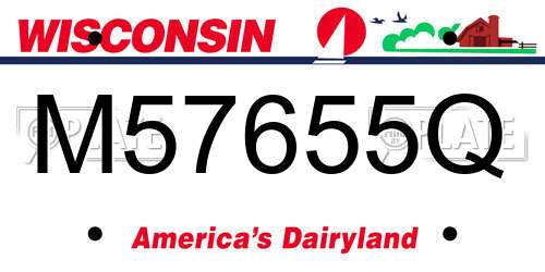 M57655Q Wisconsin License Plate