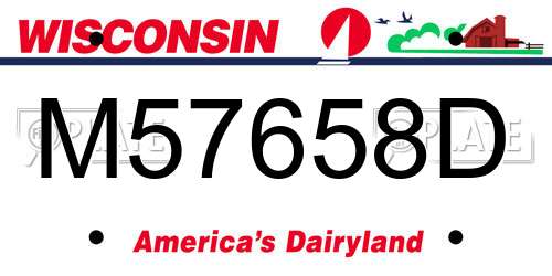 M57658D Wisconsin License Plate