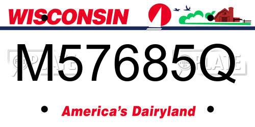 M57685Q Wisconsin License Plate