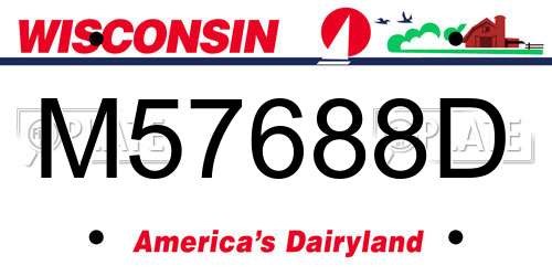 M57688D Wisconsin License Plate