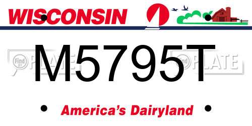 M5795T Wisconsin License Plate