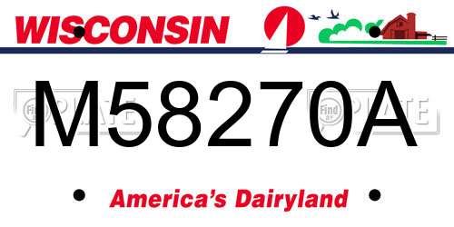 M58270A Wisconsin License Plate