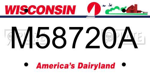 M58720A Wisconsin License Plate