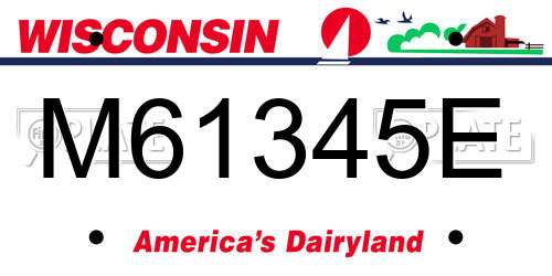 M61345E Wisconsin License Plate