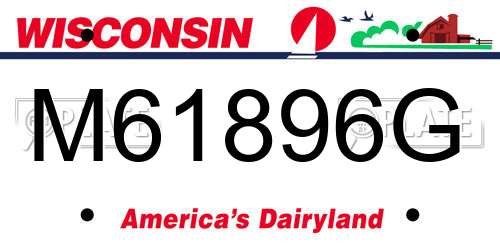 M61896G Wisconsin License Plate
