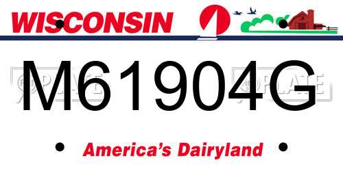 M61904G Wisconsin License Plate