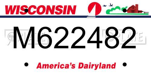 M622482 Wisconsin License Plate