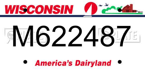M622487 Wisconsin License Plate