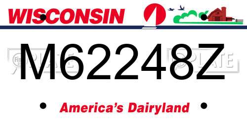 M62248Z Wisconsin License Plate