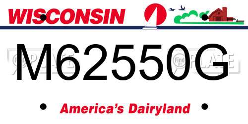 M62550G Wisconsin License Plate