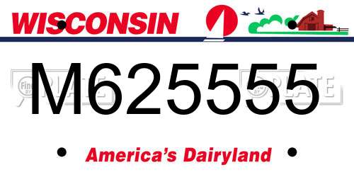 M625555 Wisconsin License Plate