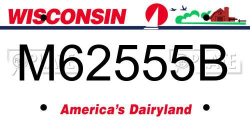 M62555B Wisconsin License Plate