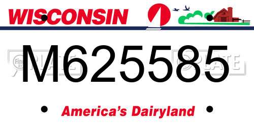 M625585 Wisconsin License Plate