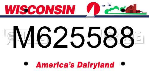 M625588 Wisconsin License Plate