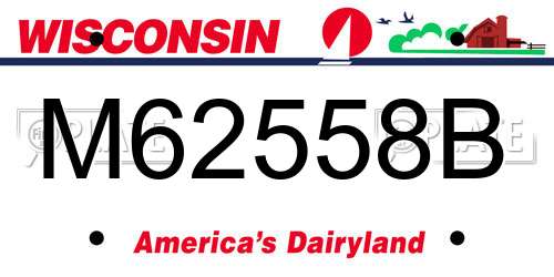 M62558B Wisconsin License Plate