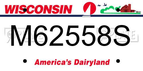M62558S Wisconsin License Plate