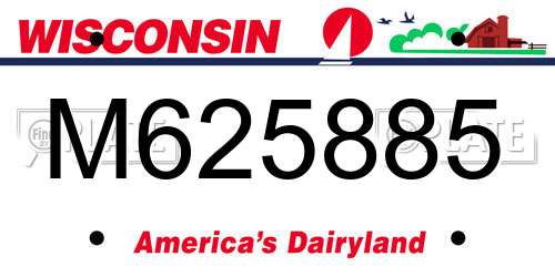 M625885 Wisconsin License Plate