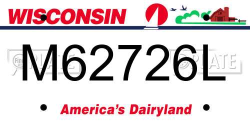 M62726L Wisconsin License Plate