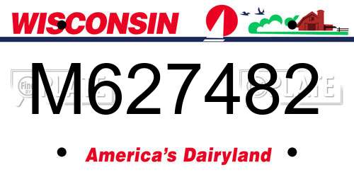 M627482 Wisconsin License Plate