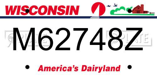 M62748Z Wisconsin License Plate