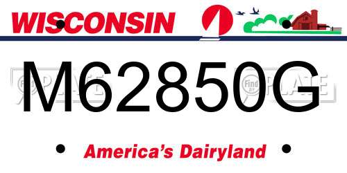 M62850G Wisconsin License Plate